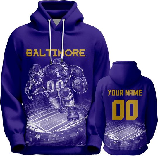 Discover Custom Football Hoodies Personalized 3D Baltimore Sweatshirts
