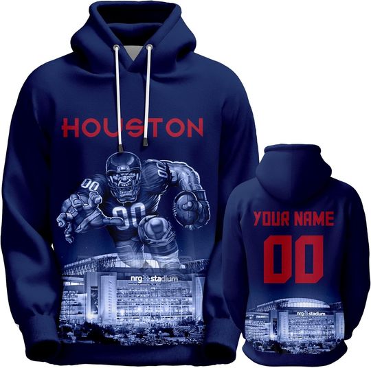 Custom Football Hoodies Personalized 3D Houston Sweatshirts
