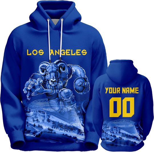 Discover Custom Football Hoodies Personalized 3D Los Angeles Sweatshirts