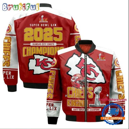 Kansas City Chiefs Super Bowl 2025 Champions Red Bomber Jacket