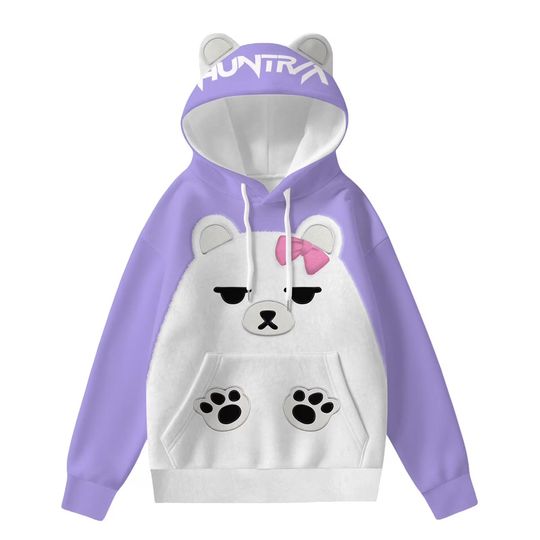Demon Hunter KPop Mira Cat Ear Hoodie White Bear Ears Halloween Carnival Costume Top