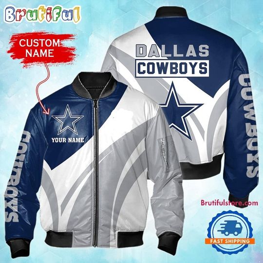 Dallas Cowboys Football Team Logo Personalized Bomber Jacket