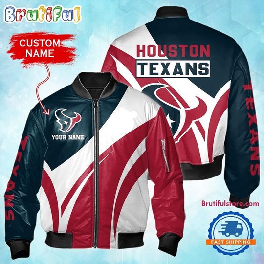 Houston Texans Football Team Logo Personalized Bomber Jacket