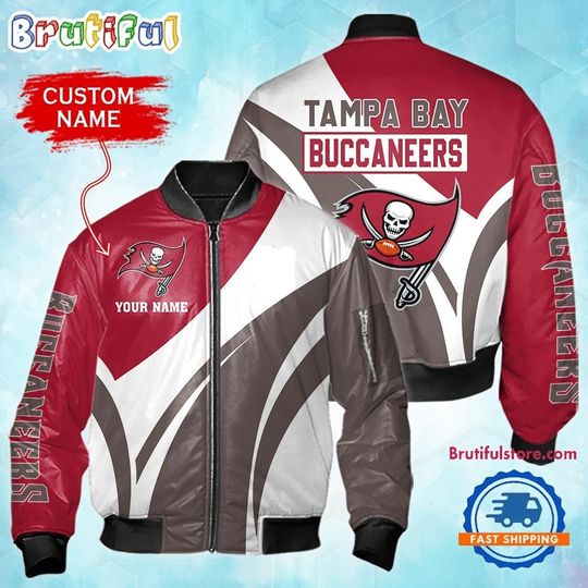 Tampa Bay Buccaneers Football Team Logo Personalized Bomber Jacket
