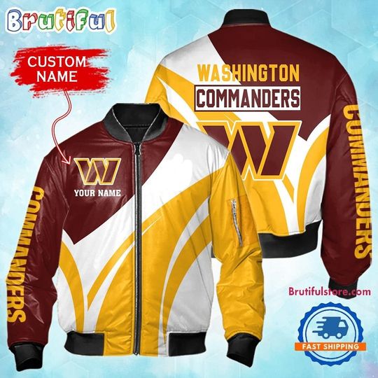 Washington Commanders Football Team Logo Personalized Bomber Jacket