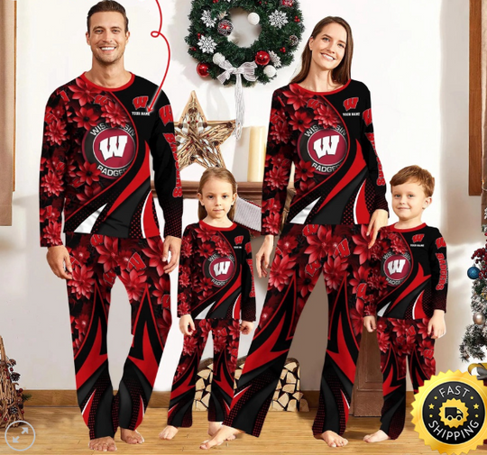 Wisconsins Badge Pajamas Flower For Sport Family