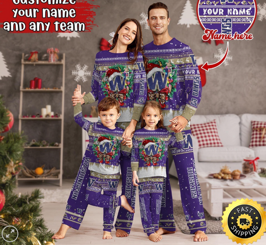 Washington Huskies Pajamas Xmas For Sports Fan