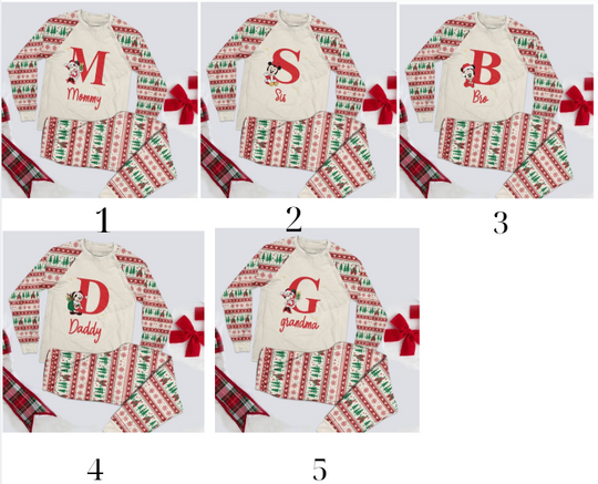 Discover Custom Name Disney Christmas Pajama Set, Personalized Holiday Pajamas