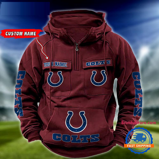 Indianapolis Colts Football Team Custom Name Cargo Hoodie