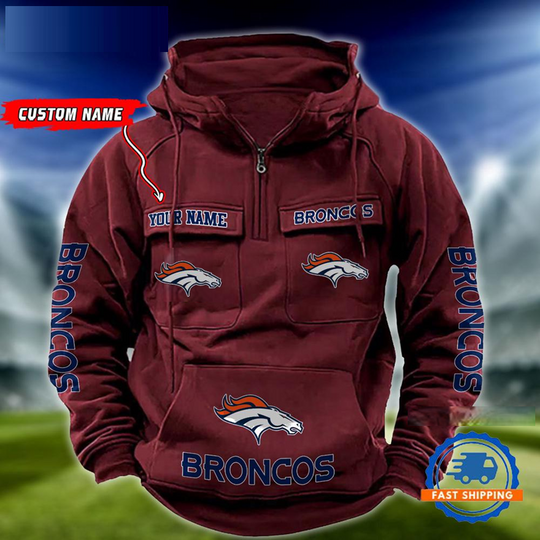 Denver Broncos Football Team Custom Name Cargo Hoodie