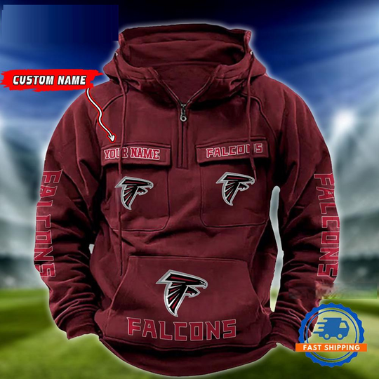 Atlanta Falcons Football Team Custom Name Cargo Hoodie