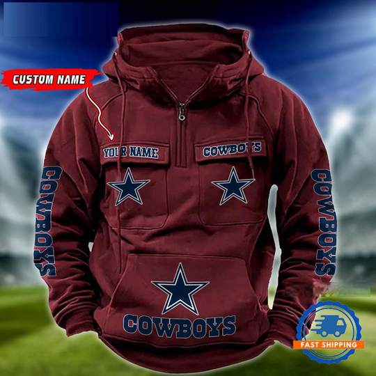 Dallas Cowboys Football Team Custom Name Cargo Hoodie