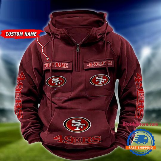 San Francisco 49ers Football Team Custom Name Cargo Hoodie