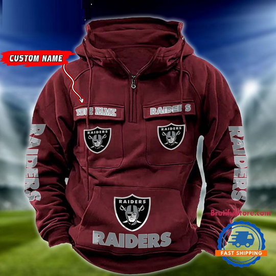 Las Vegas Raiders Football Team Custom Name Cargo Hoodie