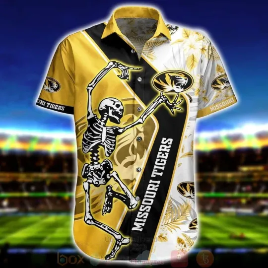 Discover NCAA Missouri Tigers Skeleton Hawaiian Shirt