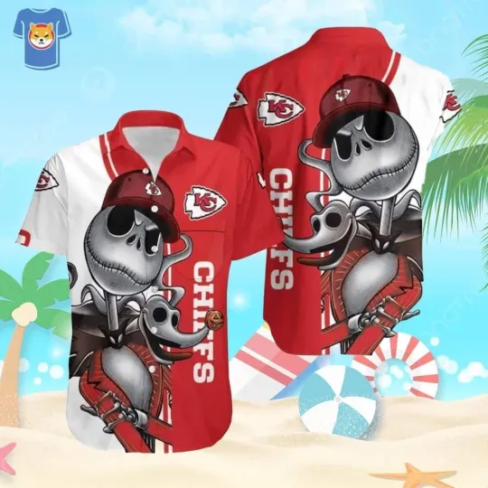 Jack Skellington And Zero Kansas City Chiefs Hawaiian Shirt
