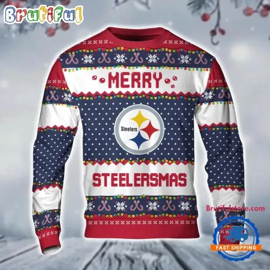 Discover Pittsburgh Steeler Football Merry Steelersmas Christmas Ugly Sweater