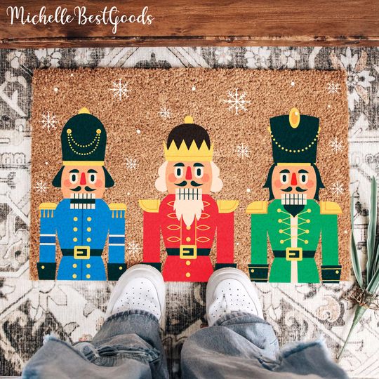 Discover Nutcracker Welcome Christmas Doormat   Nutcracker Outdoor Rug   Nutcracker Christmas Door Mat