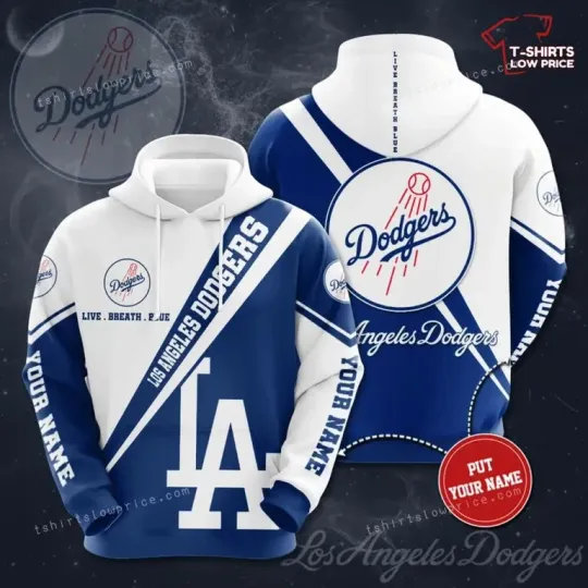 Personalized Los Angeles Dodgers Baseball Team 3D Hoodie For Fans