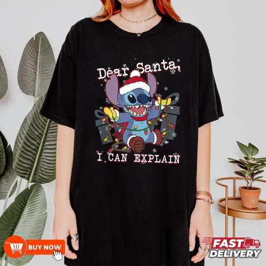 Discover Disney Lilo & Stitch Christmas Dear Santa TShirt - Multicolors, S-5XL