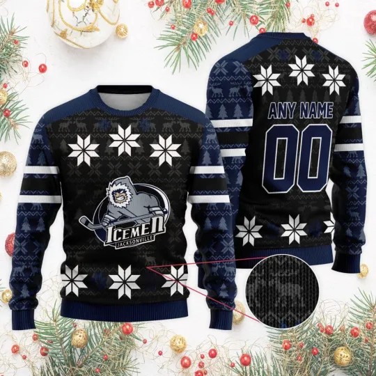 Discover Personalized Jacksonville Icemen Special Ugly Christmas Sweater Unisex Fan Gear