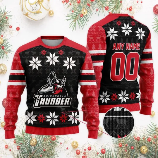 Discover Personalized Adirondack Thunder Special Ugly Christmas Sweater Unisex Fan Gear