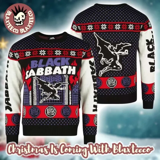 Discover Black 1Sabbath Henry the Winged Demon Bravado Ugly Christmas Sweater