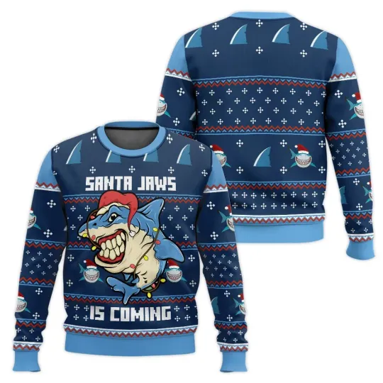 Discover Santa Jaws Is Coming For You Ugly Christmas Sweater All Size