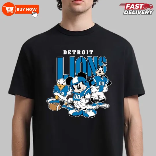 Discover Detroit Lions Mickey and Friends football Football TShirt - Multicolors, S-5XL