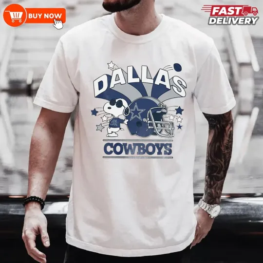 Discover NEW Dallas Cowboys Snoopy Football TShirt - Multicolors, S-5XL