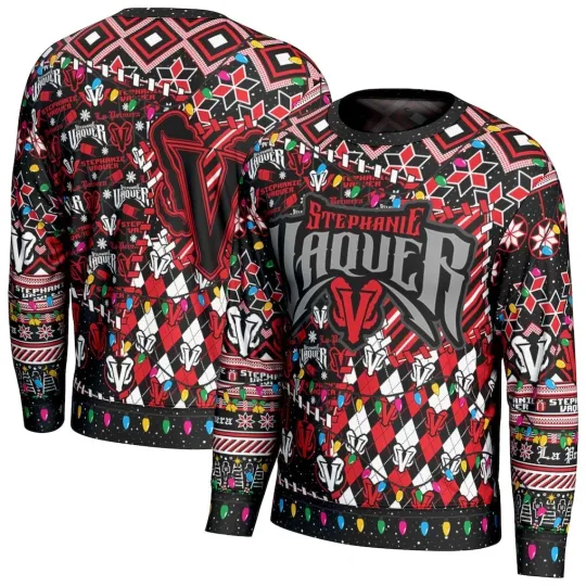 Discover Wrestling Entertainment Stephanie Vaquer Ugly Christmas Sweater Men Women Holiday Pullover Black Red