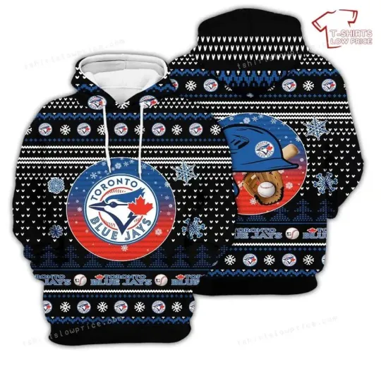 Discover Merry Christmas Toronto Blue Jays Baseball 3D Hoodie