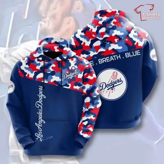 Discover Los Angeles Baseball Dodgers Camo 3D Hoodie