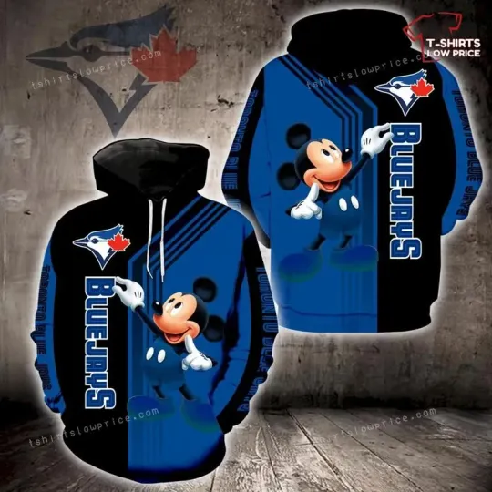 Discover Toronto Blue Baseball Jays Mickey Mouse 3D Hoodie