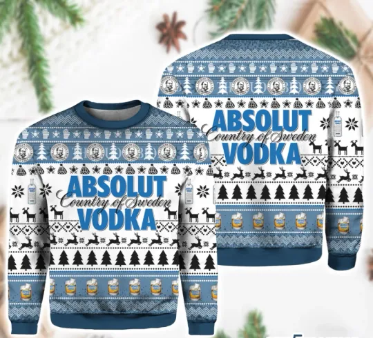 Discover Absolut Vodka Ugly Christmas Sweater Unisex Funny Holiday Booze Party Pullover