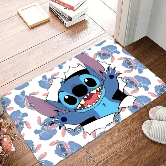 Discover Disney Stitch Welcome Mat Non-Slip Machine Washable Door Floor Mat