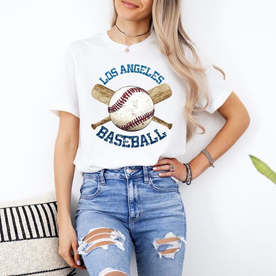 Discover Los Angeles Baseball T-Shirt: Retro Distressed Graphic Tee