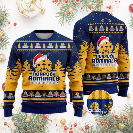 Discover Norfolk Admirals Special Ugly Christmas Sweater Unisex Fan Gear