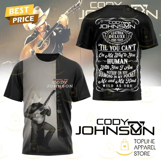 Discover Cody Johnsonn Leather Deluxe Tour 2025 3D T-Shirt
