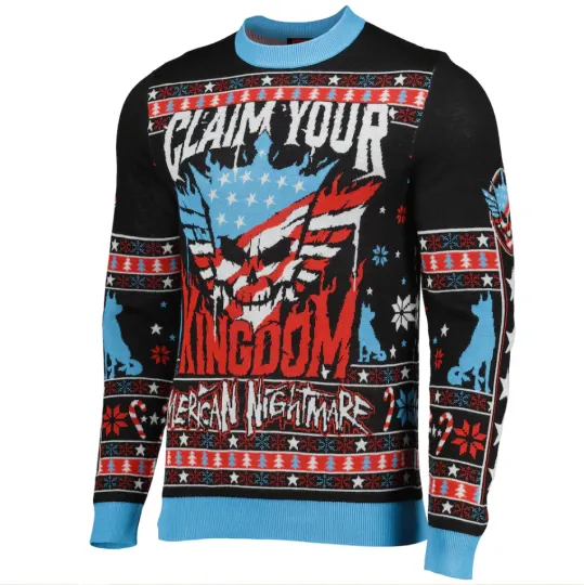 Wrestling Entertainment Cody Rhodes American Nightmare Claim Your Kingdom Ugly Christmas Sweater Men