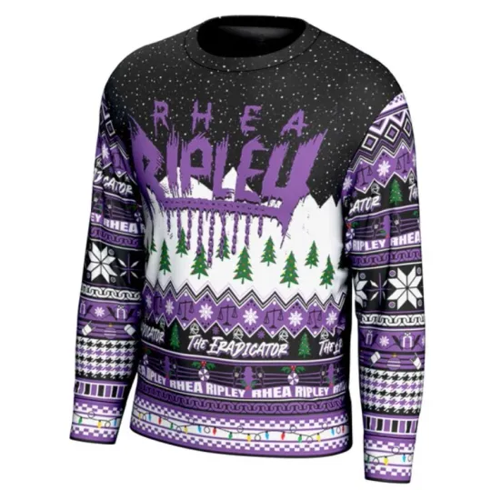 Discover Wrestling Entertainment Rhea Ripley The Eradicator Ugly Christmas Sweater Mens Holiday Pullover Gift