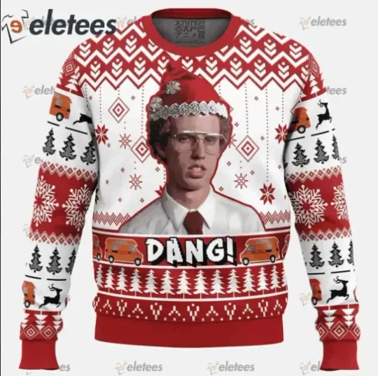 Discover "Dang!" Napoleon Dynamite Ugly Christmas Sweater Funny Movie Fan Gift