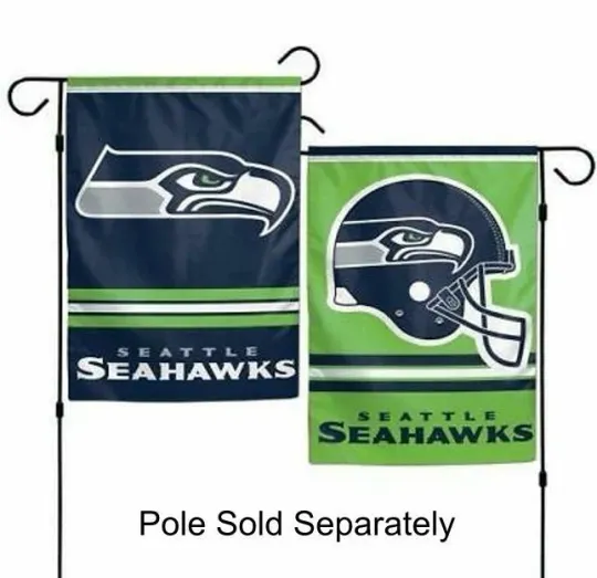 Seattle Seahawks Garden Flag Outdoor Window Banner 12 x18 New.
