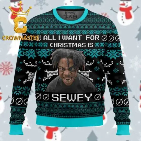 Discover All I want for Christmas is Sewey Ishowspeed Christmas Holiday Gift Ugly Sweater