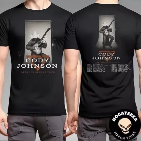 Discover Cody Johnsonn Leather Deluxe Tour Dates 2025 Two Sides Unisex T-Shirt
