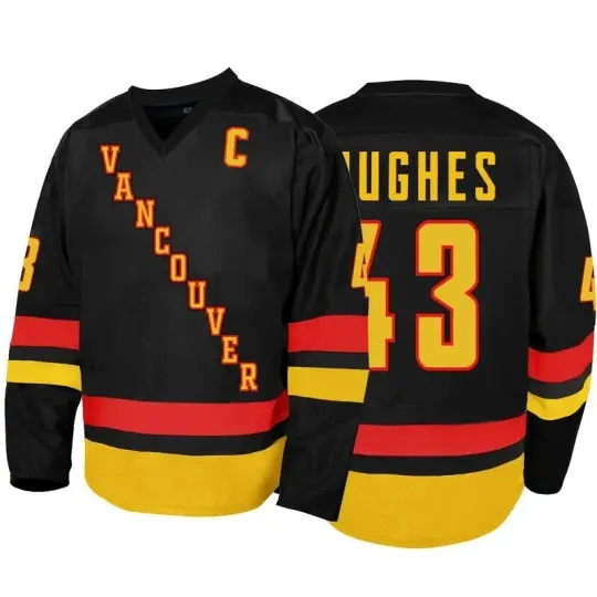 Discover Custom Youth/Men Hughes #43 Hockey Jersey Sewn Any Name&Number Original Design