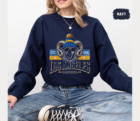 Discover Los Angeles Football Unisex Sweatshirt, Sports Fan Crewneck Jumper, Football Team Apparel, Gift for Football Fans, Sports Lover Tops