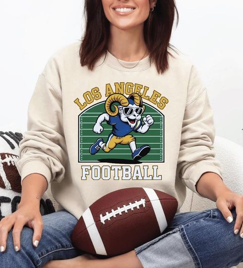 Discover Los Angeles Football Sweatshirt: Retro Ram Mascot, Game Day Tee