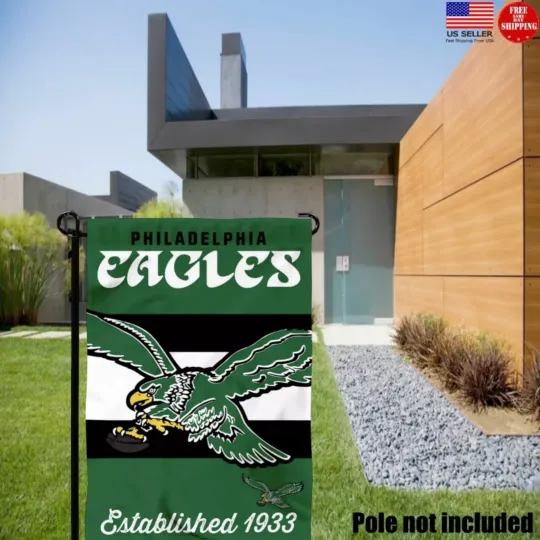 Discover Philadelphia Eagles 2 Sided Double Outdoor Garden Flag Window Banner 12 x18 New.