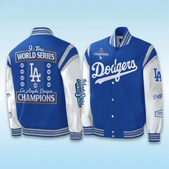 Discover Low Price !! Dodger 9-Times World Series Champions Baseball Jacket Free Ship